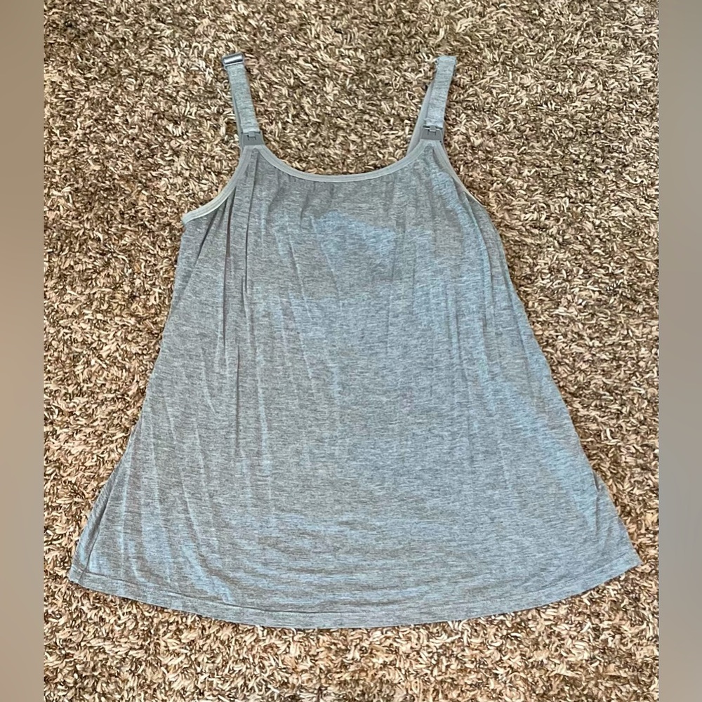 Women’s Maternity Nursing Tank Cami w/ Adjustable Straps- XXL | Color: Grey